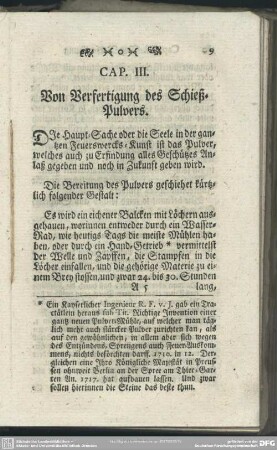 Cap. III. Von Verfertigung des Schieß-Pulvers
