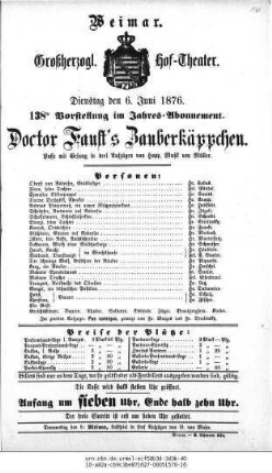Doctor Faust`s Zauberkäppchen