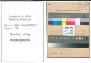 Entnazifizierung Ludwig Koesters , geb. 30.12.1920 (Metzgermeister)