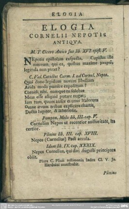Elogia Cornelii Nepotis Antiqua