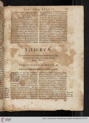 Filii Evae. Concino Vigesimatertia