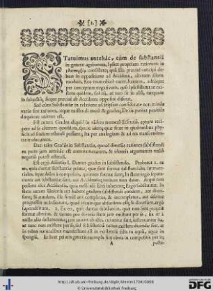 De substantiae singularis gardibus subsistendi.