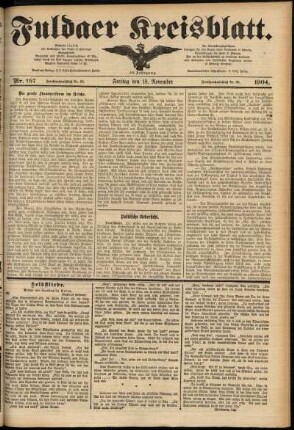 Ausgabe vom Freitag, den 18. November 1904.