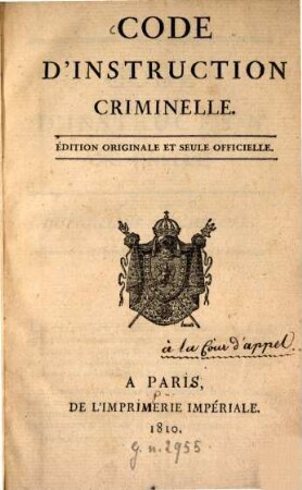 Code d'instruction criminelle