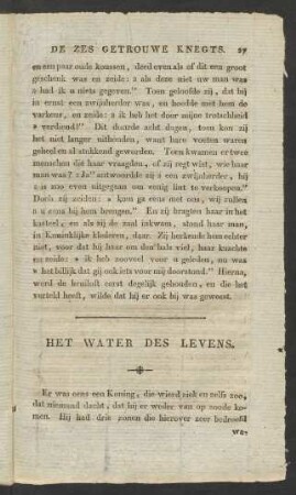 Het Water Des Levens.
