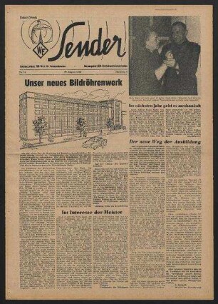 Betriebszeitung 'WF-Sender', Nr.34/1956 (29. August 1956)