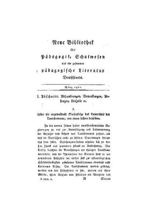 Ueber die angemessene Stufenfolge des Unterricht der Taubstummen; von einem Lehrer derselben