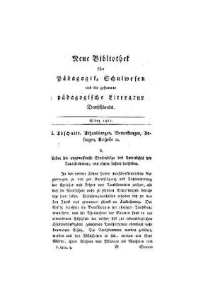 Ueber die angemessene Stufenfolge des Unterricht der Taubstummen; von einem Lehrer derselben