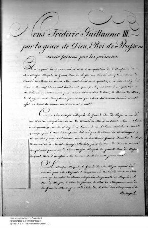 Beitritt Hessens zum Friedensvertrag mit Frankreich. (Ratifikation Preußen)