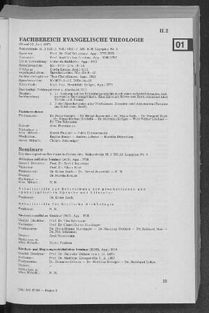 II.2 Fachbereiche