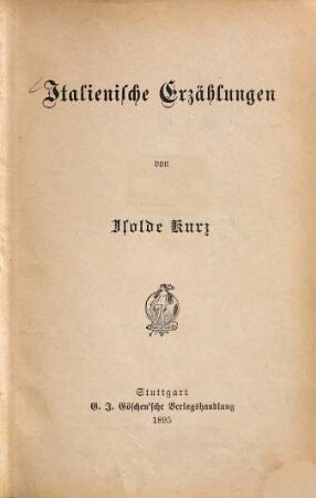 Italienische Erzählungen
