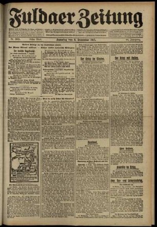 Erste Ausgabe vom Samstag, den 08. Dezember 1917.
