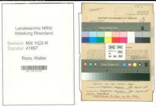Entnazifizierung Walter Roos , geb. 02.01.1910 (Lehrer)