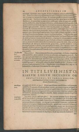 In Titi Livii Historiarum Librum Secundum Observationes, ...