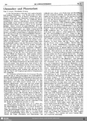 Uhrmacher und Planetarium