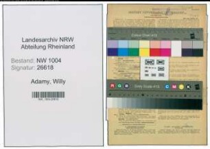 Entnazifizierung Willy Adamy , geb. 25.11.1897 (Kaufmann)