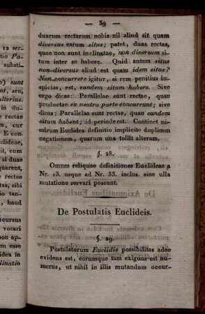 De Postulatis Euclideis. De Axiomatibus Euclideis.