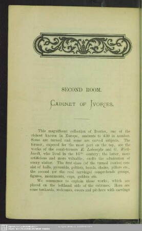 Second room. Cabinet of Jvories