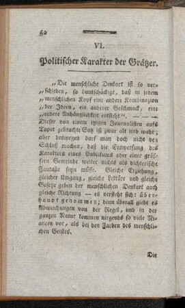 VI. Politischer Karakter der Grätzer