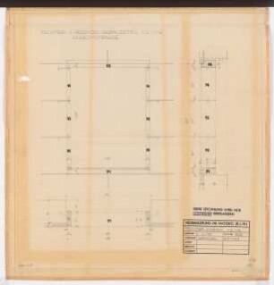 Reichsluftfahrtministerium, Berlin: Fenster V2/V4 (2. OG): Ansicht, Schnitt, Grundriss 1:10