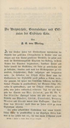 1-33 Die Weihbischöfe, Generalvikare und Offizialen der Erzdiözese Köln