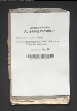 Gesuch des Kammerherrn Freiherrn Johann Henrich Xaverius von Vincke zu Kilver und Siedlinghausen um Belehnung mit den Höfen zu Wamel