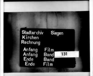Kirchenrechnung der Stadt Siegen der Kirchmeister Ludwig Flender