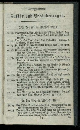 Zusaetze und Veraenderungen