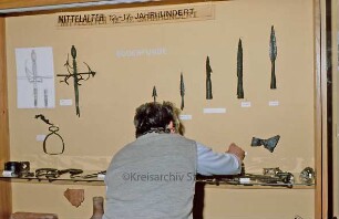 Heimatmuseum: Schaukasten Mittelalter
