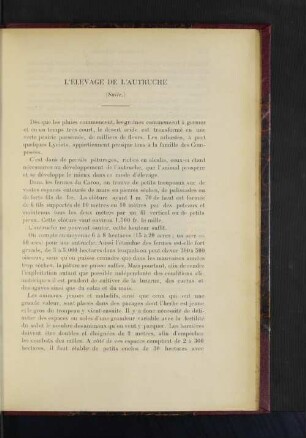 L'Élevage De L'Autruche.