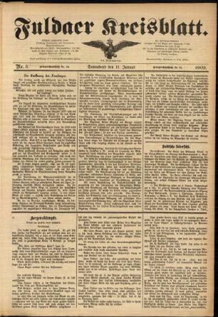 Ausgabe vom Samstag, den 11. Januar 1902.