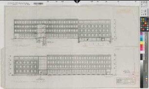 Münster (Münster) Behördenhaus Alter Steinweg Entwurf Ansichten 1956 1 : 100 58 x 96 Pause Staatsneubauleitung Münster Regierung Münster Nr. 34081