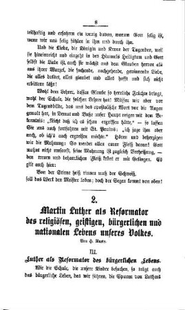 Martin Luther als Reformator des religiösen, geistigen, bürgerlichen und nationalen Lebens unseres Volkes