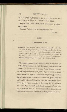 LXII. Le Landgrave au Roi (23 décembre 1605)