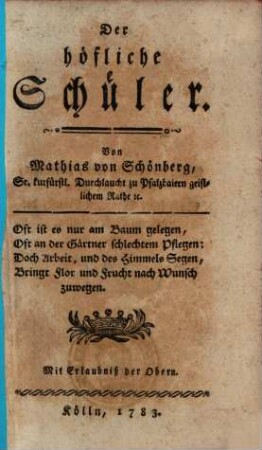 Der höfliche Schüler