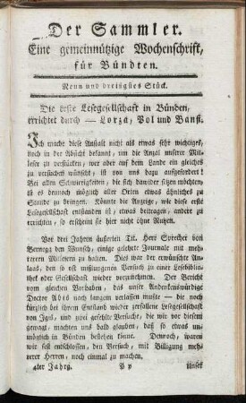 Neun und dreisigstes Stück.