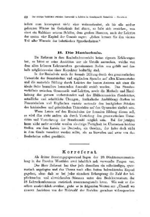 Das richtige Verhältnis zwischen Grammatik und Lektüre im fremdsprachlichen Unterricht : [Korreferat]