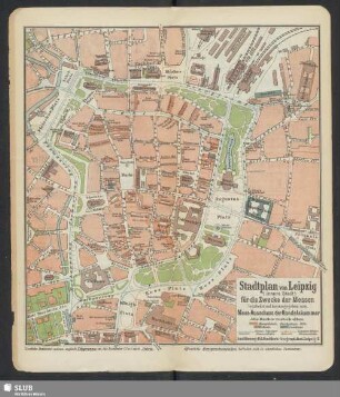 Stadtplan von Leipzig (innere Stadt) für die Zwecke der Messen