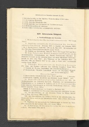 a. Veröffentlichungen der Seewarte.