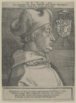 Profilbildnis des Kardinals Albrecht von Brandenburg, der Große Kardinal