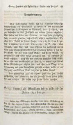 45-50 Georg Hermes als öffentlicher Lehrer während der Jahre 1823 bis 28