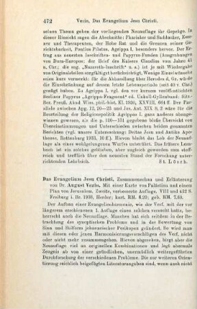 472--473 [Rezension] Vezin, August, Das Evangelium Jesu Christi