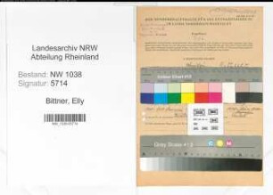 Entnazifizierung Elly Bittner , geb. 13.09.1910 (Schneiderin)