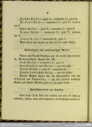 Würfeligtes oder mattenartiges Muster