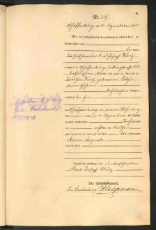 Standesamtsbuch der Stadt Aschaffenburg: Geburten 365/1900 - 184/1901