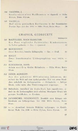 gedruckte Graphik (Nr. 348-370)