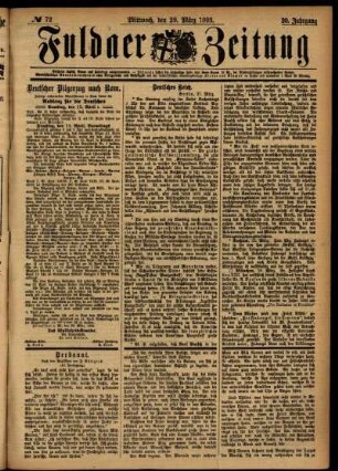 Ausgabe vom Mittwoch, den 29. März 1893.