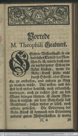 Vorrede M. Theophili Grabners