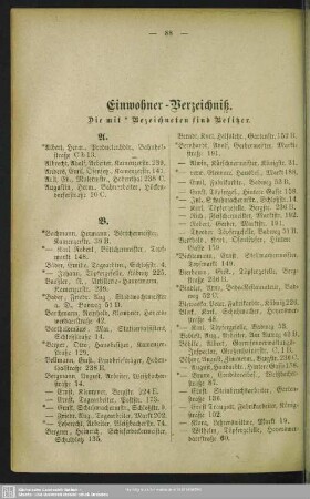 Einwohnerverzeichnis : Einwohner-Verzeichniß
