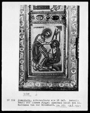 Andreas-Triptychon mit Szenen aus dem Leben des Heiligen — Szenen aus dem Leben des Heiligen Andreas — Der heilige Andreas heilt Matthäus von der Blindheit